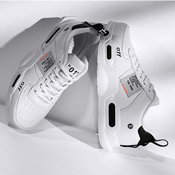 Unisex Low Top Sport Athletic Shoes-White - Picture 5 of 8